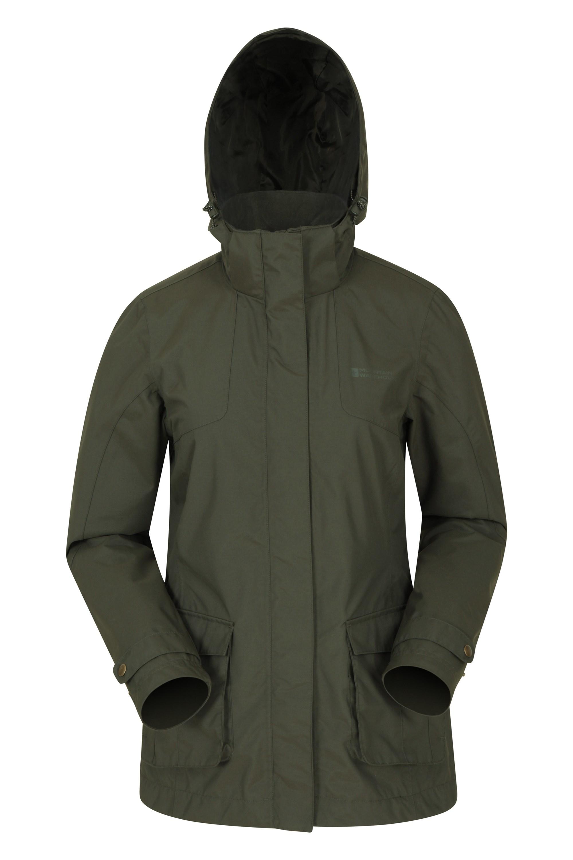 Shetland Womens Waterproof Long Parka Jacket - Green